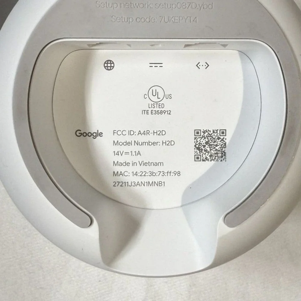 Google Nest‎ Wifi Router White Model H2D